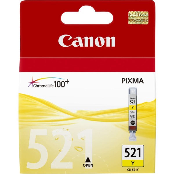 Canon CLI-521Y - 9 ml - Gelb - Original - Tintenbehälter - für PIXMA iP3600, iP4700, MP540, MP550, MP560, MP620, MP630, MP640, MP980, MP990, MX860, MX870