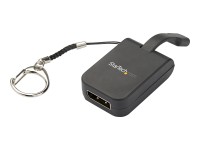 StarTech Kompakter USB-C auf DisplayPort-1.4-Adapter - 8K 60Hz/4K USB-C auf DP-Videokonverter mit Anhänger - USB Typ-C DP Alt Mode (HBR3 HDR DSC) auf DP-Monitor-Dongle - TB3-kompatibel (CDP2DPFC) - USB/DisplayPort-Adapter - 24 pin USB-C (M) zu DisplayPort (W) - Displayport 1.2/Thunderbolt 3 - 4K Unterstützung - Schwarz