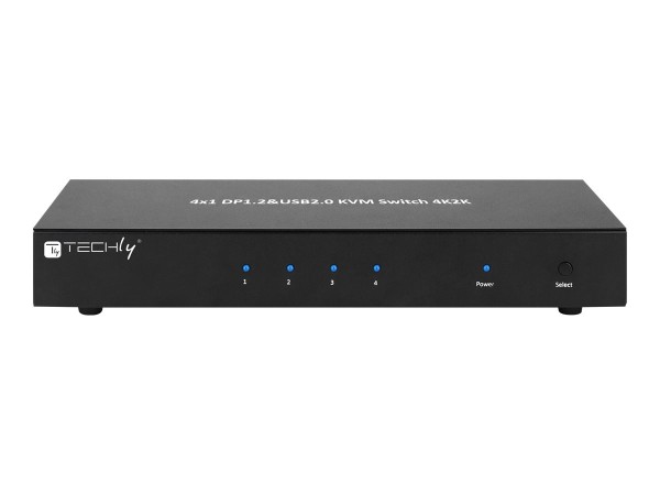 Techly 4 Port DisplayPort 1.2 KVM Switch with Hub and audio - KVM-/Audio-/USB-Switch - 4 x KVM/Audio - 1 lokaler Benutzer - Desktop