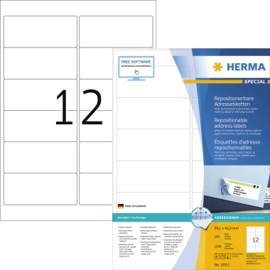 HERMA Haftetikett Movables 10311 99,1x42,3 mm weiß 1.200 St./Pack.