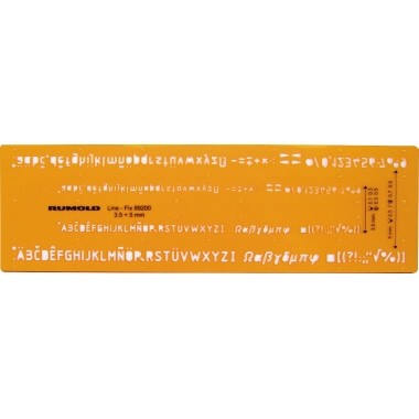 RUMOLD Schriftschablone 89200 Fineliner Schrifthöhe 3,5/5mm or