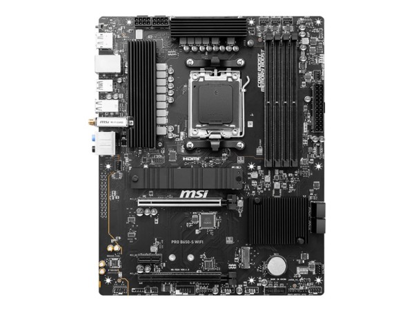 MSI PRO B650-S WIFI - Motherboard - ATX - Socket AM5 - AMD B650 Chipsatz - USB 3.2 Gen 1, USB 3.2 Gen 2, USB-C 3.2 Gen2, USB-C 3.2 Gen 2x2 - 2.5 Gigabit LAN, Bluetooth, Wi-Fi - Onboard-Grafik (CPU erforderlich) - HD Audio (8-Kanal)