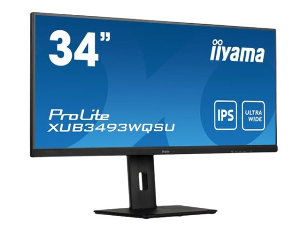 iiyama ProLite XUB3493WQSU-B5 - LED-Monitor - 86.7 cm (34") - 3440 x 1440 UWQHD @ 75 Hz - ADS-IPS - 400 cd/m² - 1000:1 - 4 ms - 2xHDMI, DisplayPort - Lautsprecher - mattschwarz