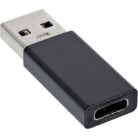 InLine - USB-Adapter - USB Typ A (M) zu 24 pin USB-C (W) - USB 3.2 Gen 2 - 0.9 A - Schwarz
