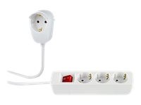 REV Powersplit - Steckdosenleiste - Wechselstrom 230 V - 3500 Watt - Ausgangsanschlüsse: 4 (4 x Europlug) - 5 m Schnur - weiß