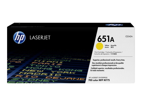 HP 651A - Gelb - original - LaserJet - Tonerpatrone (CE342A) - für Color LaserJet Enterprise MFP M775dn, MFP M775f, MFP M775z, MFP M775z+