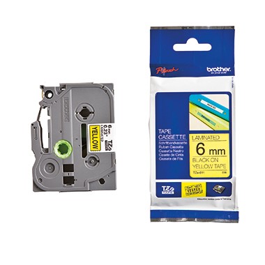 Brother TZe-611 - Schwarz auf Gelb - Rolle (0,6 cm) 1 Kassette(n) laminiertes Band - für Brother PT-D210, D600, H110; P-Touch PT-1005, 1880; P-Touch Cube Pro PT-P910