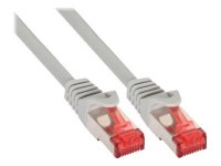 InLine - Patch-Kabel - RJ-45 (M) zu RJ-45 (M) - 50 cm - SSTP-Kabel - CAT 6 - halogenfrei, geformt - Grau