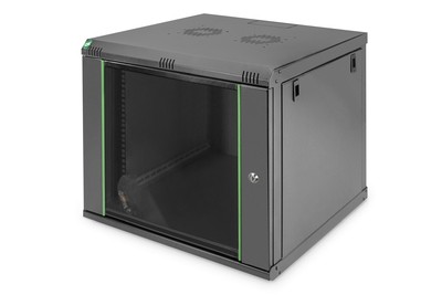 DIGITUS Dynamic Basic DN-19 09-U-EC-SW - Schrank Netzwerkschrank - geeignet für Wandmontage - Schwarz, RAL 9005 - 9U - 48.3 cm (19")