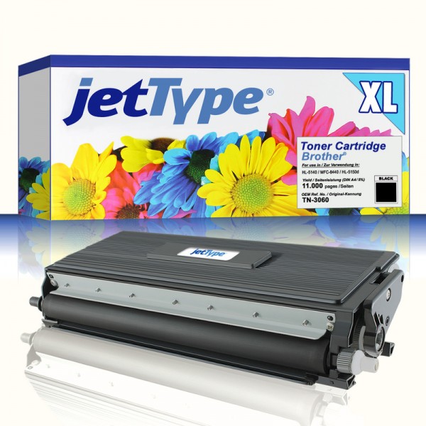 jetType Toner kompatibel zu Brother TN-3060 schwarz 11.000 Seiten Große Füllmenge 1 Stück