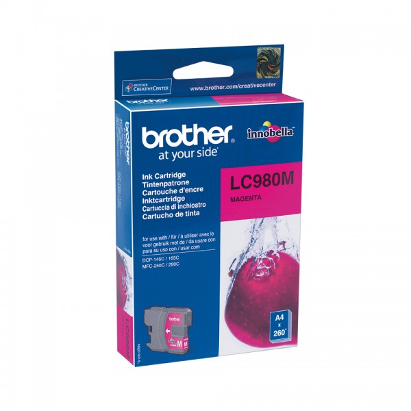 Brother LC980M - Magenta - Original - Tintenpatrone - für Brother DCP-145, 163, 167, 193, 195, 197, 365, 373, 375, 377, MFC-250, 255, 290, 295, 297