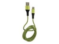 LC Power - USB-Kabel - USB (M) zu USB-C (M) - 3 A - 1 m - Grau, grün