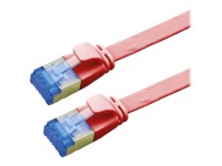 VALUE - Patch-Kabel - RJ-45 (M) zu RJ-45 (M) - 2 m - FTP - CAT 6a - ohne Haken, verseilt, Gigabit Ethernet Support, extraflach - Rot