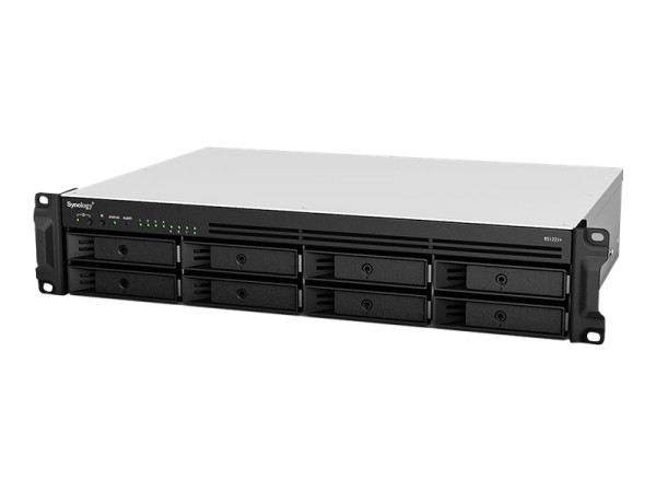 Synology RackStation RS1221+ - NAS-Server - 8 Schächte - Rack - einbaufähig - SATA 6Gb/s - RAID RAID 0, 1, 5, 6, 10, JBOD - RAM 4 GB - Gigabit Ethernet - iSCSI Support - 2U