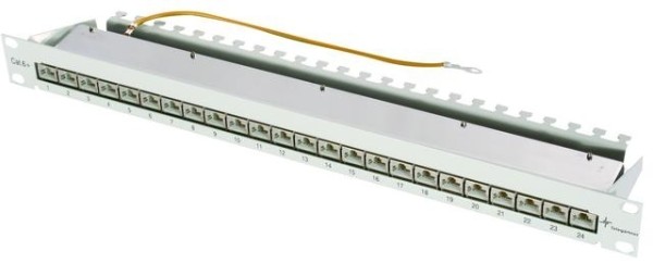 Telegärtner MPP24-HS - Patch Panel - CAT 6a - STP - RJ-45 X 24 - Hellgrau, RAL 7035 - 1U - 48.3 cm (19")