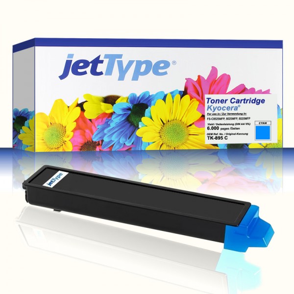jetType Toner kompatibel zu Kyocera 1T0T2K0CNL TK895C Cyan 6.000 Seiten 1 Stück