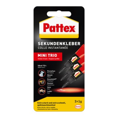 Pattex Sekundenkleber Mini Trio PSMT3 Tube 1g 3 St./Pack.