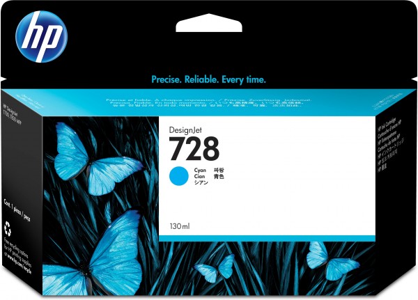 HP Tinte F9J67A 728 cyan 130 ml 1 Stück