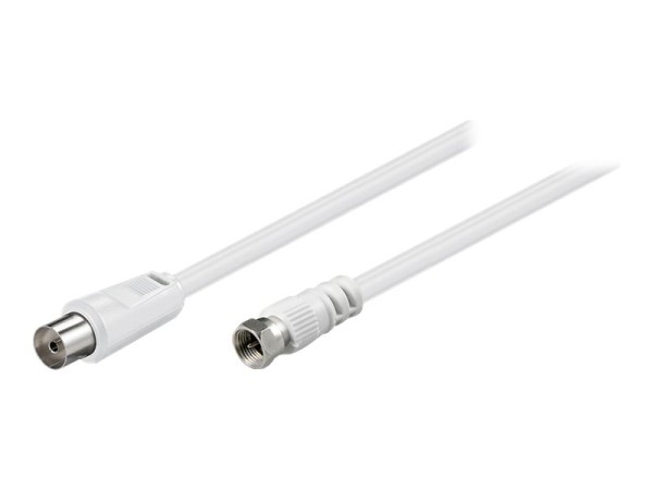 goobay AKFC 0150 - Antennenkabel - IEC-Anschluss (W) bis F-Stecker (M) - 1.5 m - doppelt abgeschirmtes Koaxialkabel - 75 dB - weiß