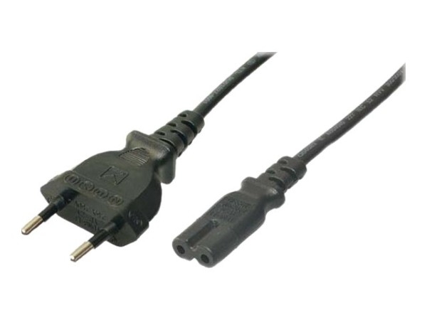 2direct - Stromkabel - Eurostecker (M) bis IEC 60320 C7 - Wechselstrom 250 V - 1.8 m - Schwarz