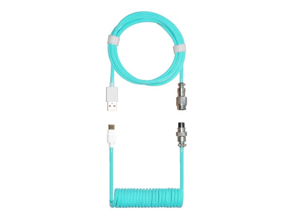 CoolerMaster - Tastaturkabel - 24 pin USB-C (M) zu USB (M) - 1.5 m - gewickelt - Pastel Cyan