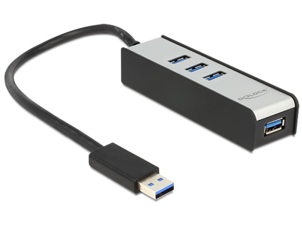 DeLock USB 3.0 External Hub 4 Port - Hub - 4 x SuperSpeed USB 3.0 - Desktop