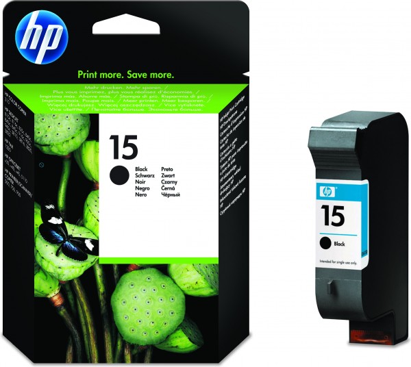 HP 15 - 25 ml - Groß - Schwarz - original - Tintenpatrone - für Deskjet 38XX; Fax 1230; Officejet 5110, 720, 72XX, v30, v40; psc 500, 720, 750, 920, 950