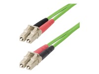 StarTech 1m (3ft) LC to LC (UPC) OM5 Multimode Fiber Optic Cable, 50/125µm Duplex LOMMF Zipcord, VCSEL, 40G/100G, Bend Insensitive, Low Insertion Loss, LSZH Fiber Patch Cord - Patch-Kabel - LC/UPC Multi-Modus (M) zu LC/UPC Multi-Modus (M) - 1 m - 2.9 mm - Glasfaser - Duplex - 50/125 Mikrometer - OM5 - halogenfrei, bis zu 100 Gbps Datentransferrate - grün