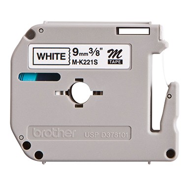 Brother M-K221SBZ - Schwarz auf Weiß - Rolle (0,9 cm x 4 m) 1 Kassette(n) nicht-laminiertes Schriftband - für P-Touch PT-55, PT-65, PT-75, PT-80, PT-85, PT-BB4, PT-M95