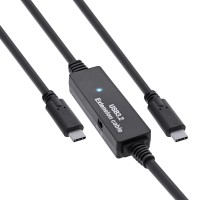 InLine USB 3.2 Gen.1 Aktiv-Kabel USB-C Stecker an Stecker schwarz - Kabel - Digital/Daten