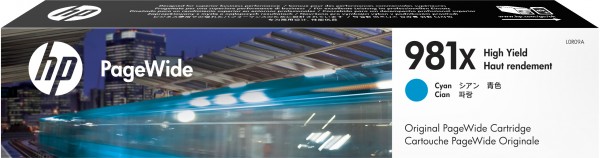 HP 981X - 116 ml - Hohe Ergiebigkeit - Cyan - Original - PageWide - Tintenpatrone - für PageWide Enterprise Color MFP 586; PageWide Managed Color E55650