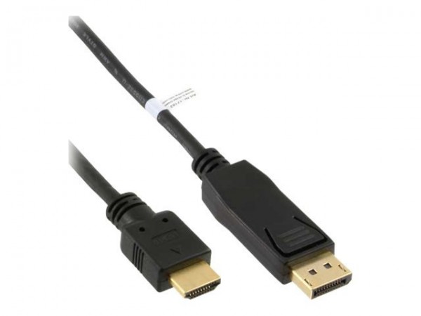 InLine - Adapterkabel - DisplayPort männlich zu HDMI männlich - 2 m - Schwarz