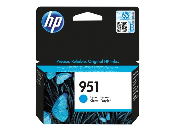 HP 951 - 8.5 ml - Cyan - Original - Tintenpatrone - für Officejet Pro 251, 276, 8100, 8600, 8600 N911, 8610, 8615, 8616, 8620, 8625, 8630, 8640
