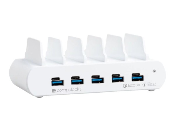 Compulocks 5 Port USB-C and USB-A Charging Dock with EU - Ladestation - 150 Watt - 10 Ausgabeanschlussstellen (5 x 4-poliger USB Typ A, 5 x USB-C) - Europäische Union