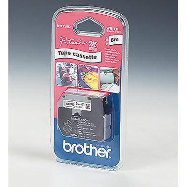 Brother M-K221BZ - Schwarz auf Weiß - Rolle (0,9 cm x 8 m) 1 Kassette(n) Etikettenband - für P-Touch PT-55, PT-65, PT-75, PT-80, PT-85, PT-90, PT-BB4, PT-M95