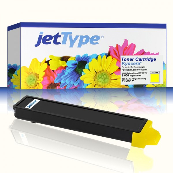 jetType Toner kompatibel zu Kyocera 1T0T2K0ANL TK895Y Gelb 6.000 Seiten 1 Stück
