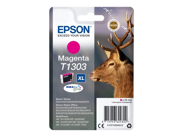 Epson T1303 - 10.1 ml - Größe XL - Magenta - Original - Blisterverpackung - Tintenpatrone - für Stylus Office BX630, BX635, BX935; WorkForce WF-3010, 3520, 3530, 3540, 7015, 7515, 7525