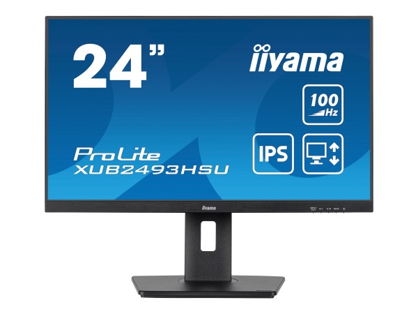 iiyama ProLite XUB2493HSU-B6 - LED-Monitor - 61 cm (24") (23.8" sichtbar) - 1920 x 1080 Full HD (1080p) @ 100 Hz - IPS - 250 cd/m² - 1000:1 - 1 ms - HDMI, DisplayPort - Lautsprecher - mattschwarz
