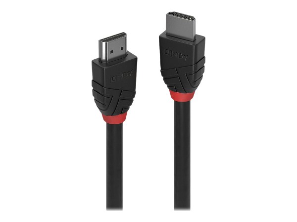 Lindy Black Line - Ultra High Speed - HDMI-Kabel mit Ethernet - HDMI männlich zu HDMI männlich - 3 m - Dreifachisolierung - Schwarz - rund, unterstützt 8K 60 Hz (7680 x 4320), unterstützt 4K 120 Hz (3840 x 2160), Unterstützung für 3D-Video