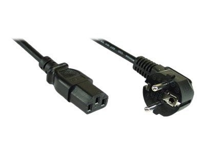 InLine - Stromkabel - CEE 7/7 (M) zu IEC 60320 C13 - 1.5 m - 90° Stecker - Schwarz