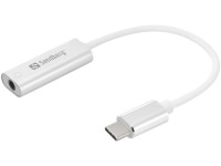 Sandberg - Adapter USB-C auf Klinkenstecker - 24 pin USB-C männlich zu mini-phone stereo 3.5 mm weiblich