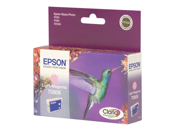 Epson T0806 - 7.4 ml - hellmagentafarben - Original - Blisterverpackung - Tintenpatrone - für Stylus Photo P50, PX650, PX660, PX700, PX710, PX720, PX730, PX800, PX810, PX820, PX830