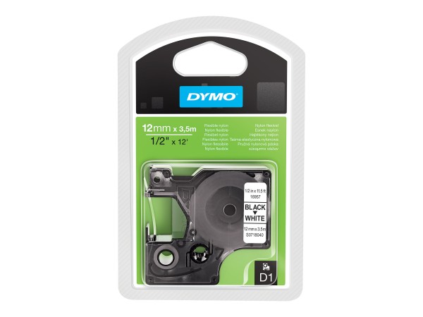 DYMO - Nylon - Schwarz auf Weiß - Roll (1.2 cm x 3.5 m) 1 Kassette(n) Flexitape - für ExecuLabel LM150; LabelMANAGER