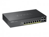 Zyxel GS2220-10HP - Switch - managed - 8 x 10/100/1000 (PoE+) + 2 x Kombi-Gigabit-SFP - an Rack montierbar, wandmontierbar - PoE+ (180 W)