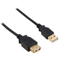 InLine - USB-Verlängerungskabel - USB (M) zu USB (W) - USB 2.0 - 2 m - Schwarz