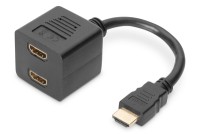 ASSMANN - HDMI Splitter - HDMI männlich zu HDMI weiblich - 20 cm - abgeschirmt - Schwarz