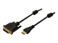 LogiLink - Videokabel - HDMI (W) bis DVI-D (M) - 2 m - Doppelisolierung - Schwarz