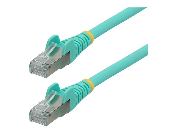 StarTech 2m CAT6a Ethernet Cable - Aqua - Low Smoke Zero Halogen (LSZH) - 10GbE 500MHz 100W PoE++ Snagless RJ-45 w/Strain Reliefs S/FTP Network Patch Cord - Patch-Kabel - RJ-45 (M) zu RJ-45 (M) - 2 m - S/FTP - CAT 6a - IEEE 802.3bt - halogenfrei, geformt, ohne Haken, verseilt - Aquamarin