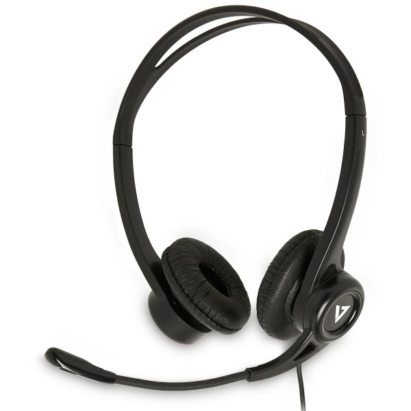 V7 Essentials - Headset - On-Ear - kabelgebunden - USB - Schwarz