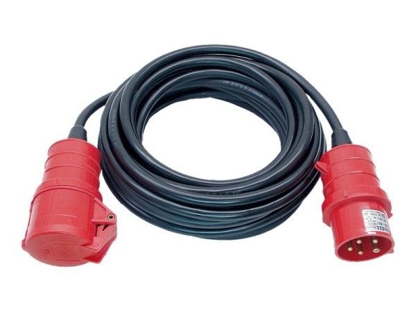 brennenstuhl H07RN-F 5G1,5 - Spannungsversorgungs-Verlängerungskabel - IEC 60309 16A (W) bis IEC 60309 16A (M) - Wechselstrom 400 V - 10 m - Schwarz